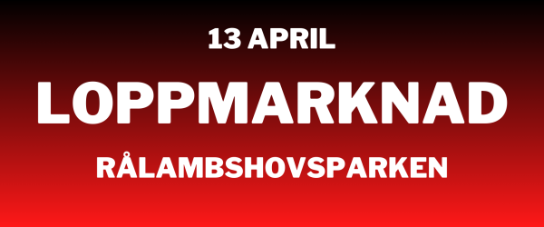 Loppis på Rålambshovsparken den 13 april 2025
